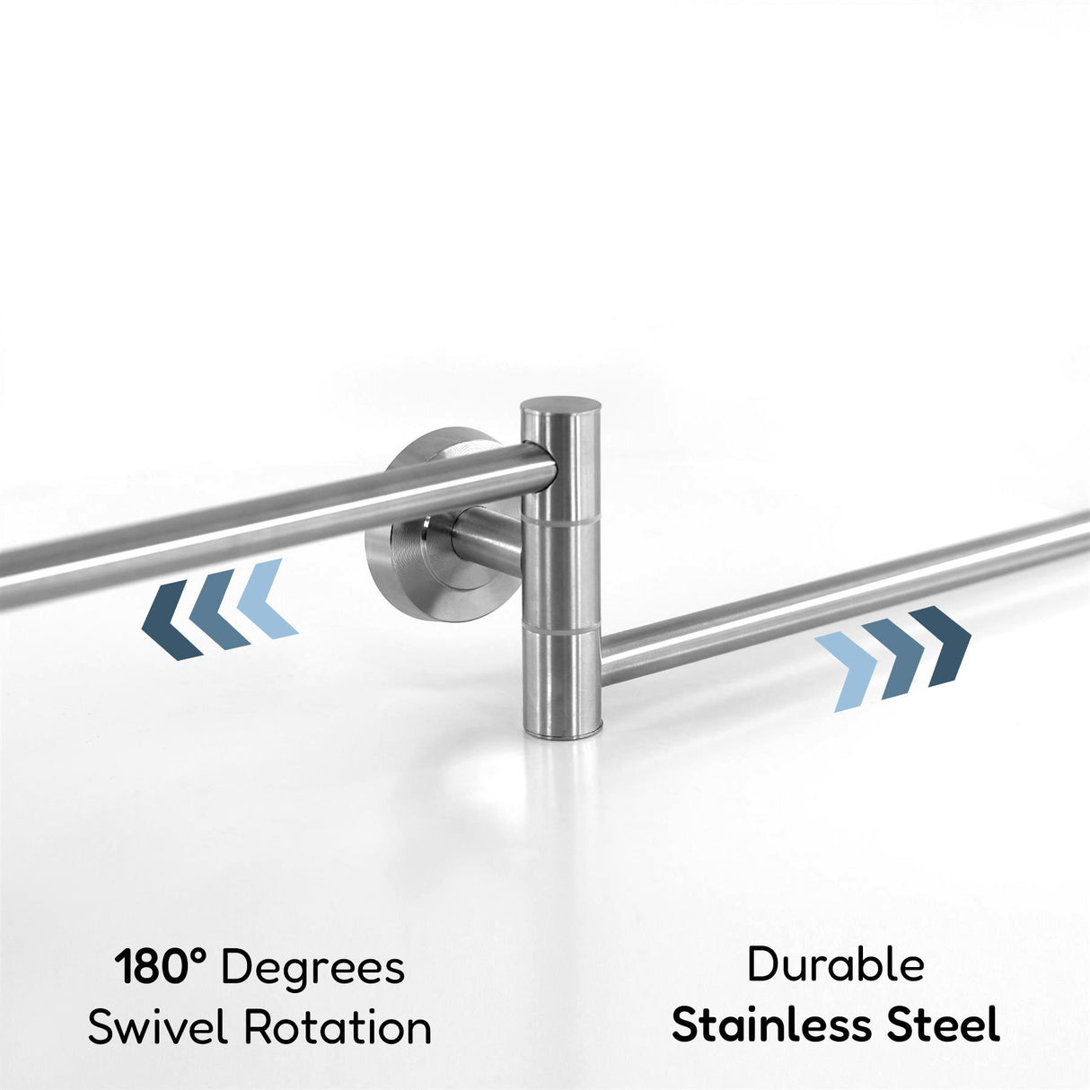 Towel Rail Double Swivel Wall Mounted 50cm by Geezy - UKBuyZone