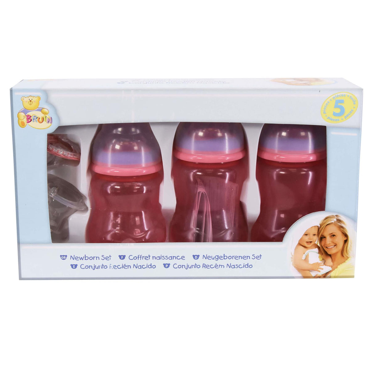Nuby Newborn Bottles & Soother Set - Pink by NUBY - UKBuyZone
