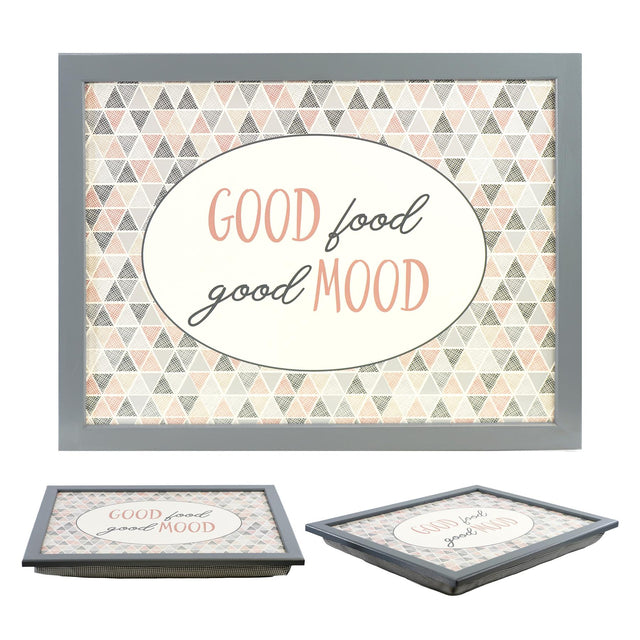 Good Food Good Mood Lap Tray With Bean Bag Cushion by Geezy - UKBuyZone