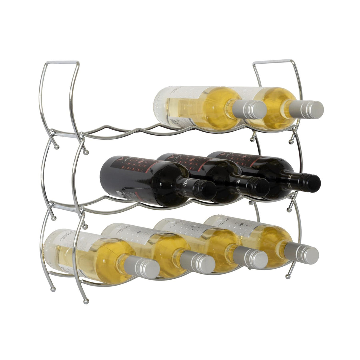Stackable Chrome Wine Storage Display Rack by MTS - UKBuyZone