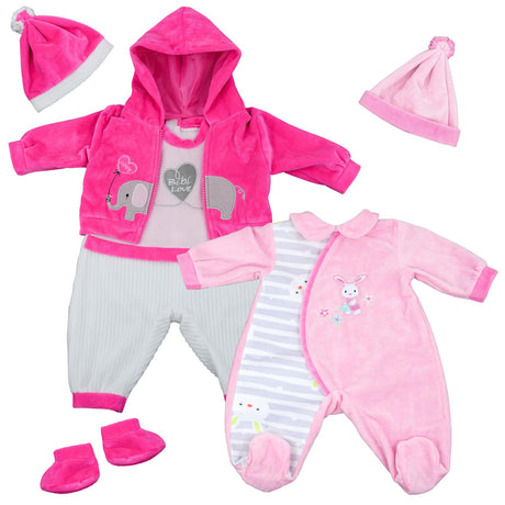 BiBi Outfits - Set of Two Doll Clothes (Pink Elephant & Pink) (50 cm / 20") by BiBi Doll - UKBuyZone