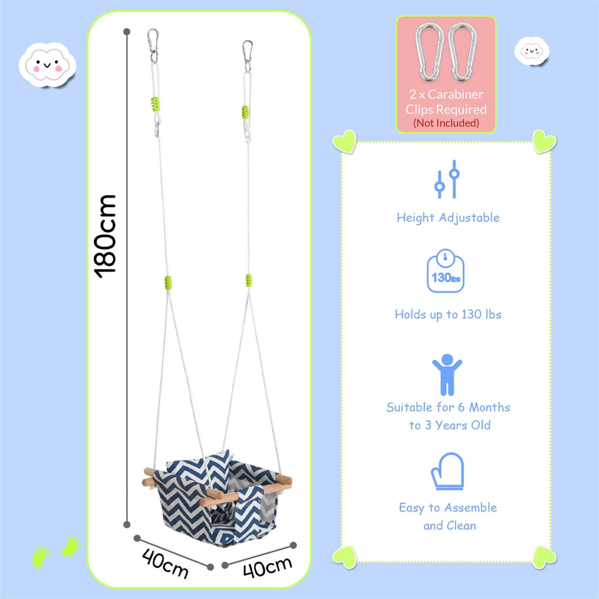 Cotton Swing Seat for Babies and Toddlers by The Magic Toy Shop - UKBuyZone