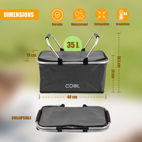 Grey Cooler Basket Bag by Geezy - UKBuyZone
