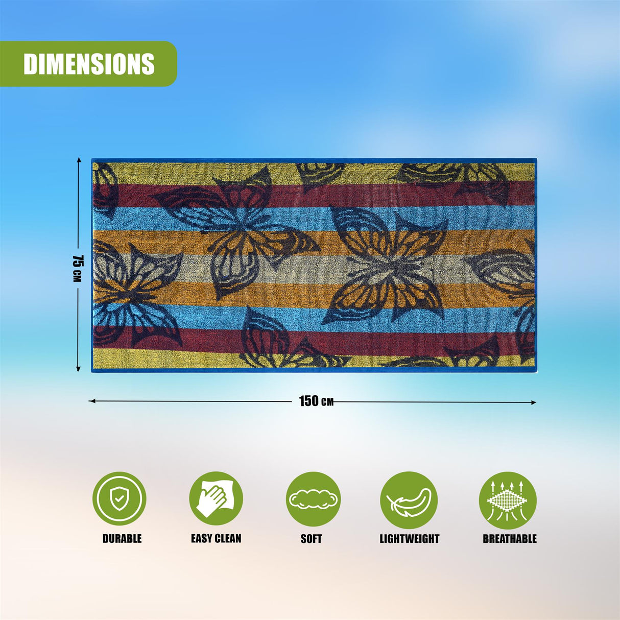 Large Multicoloured Beach Towels by Geezy - UKBuyZone