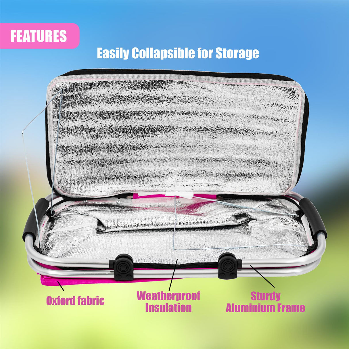 Pink Cooler Basket Bag by Geezy - UKBuyZone