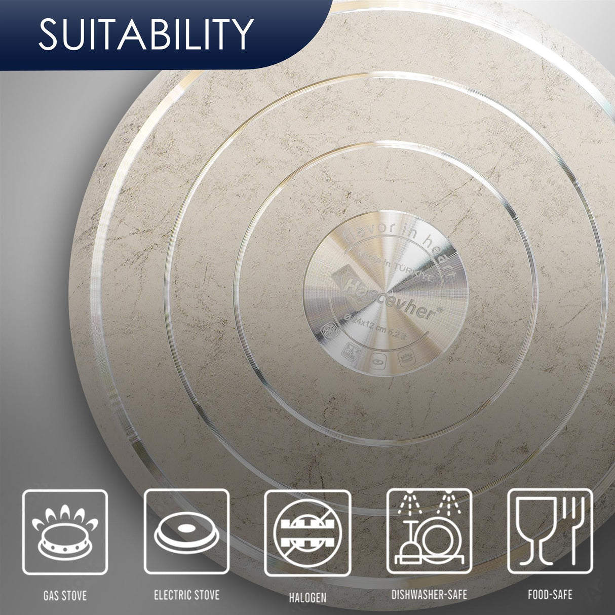 Cream 5 pc Non-Stick Pots and Pans Set by Geezy - UKBuyZone