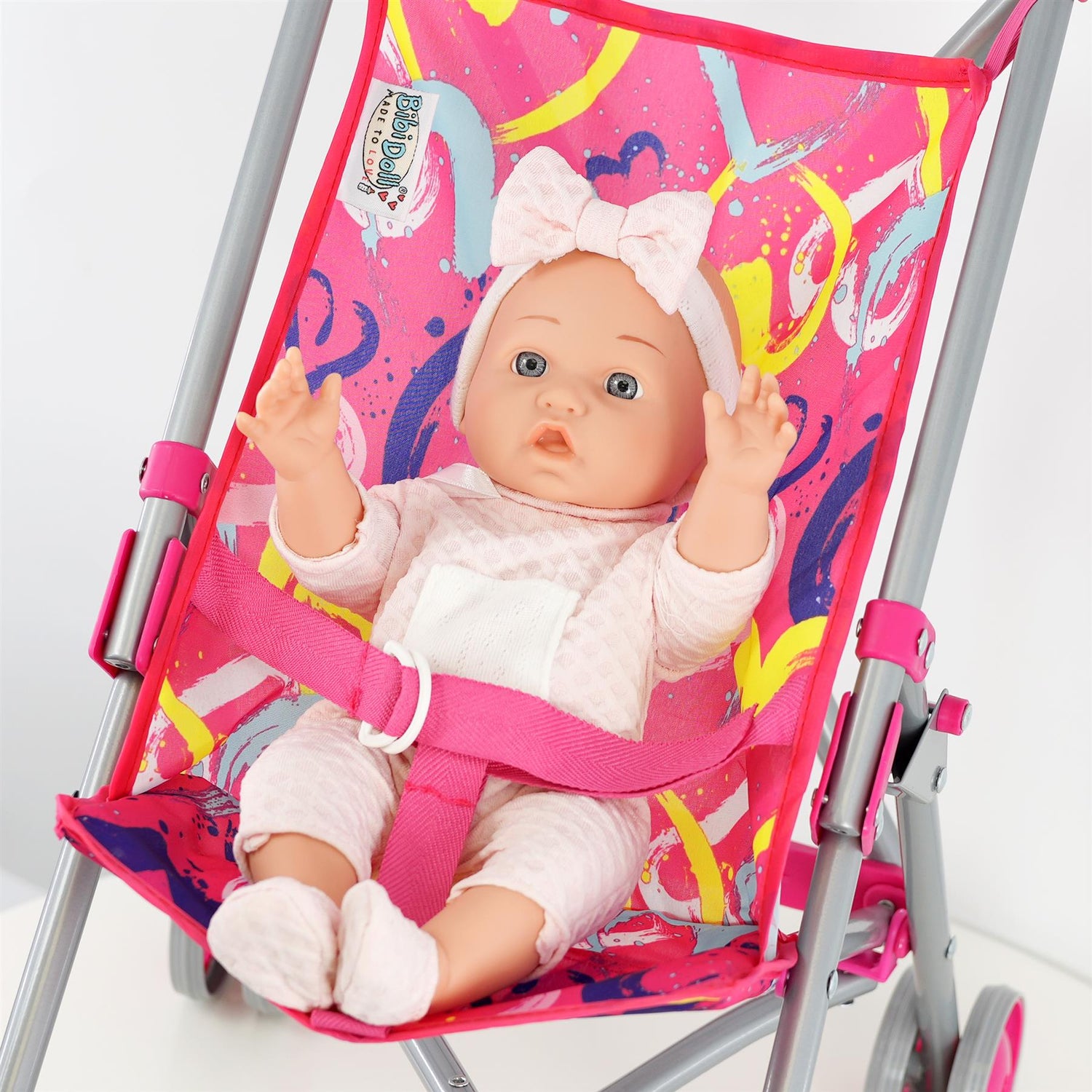 Baby Doll With Stroller & Feeding Accessories Set by BiBi Doll - UKBuyZone