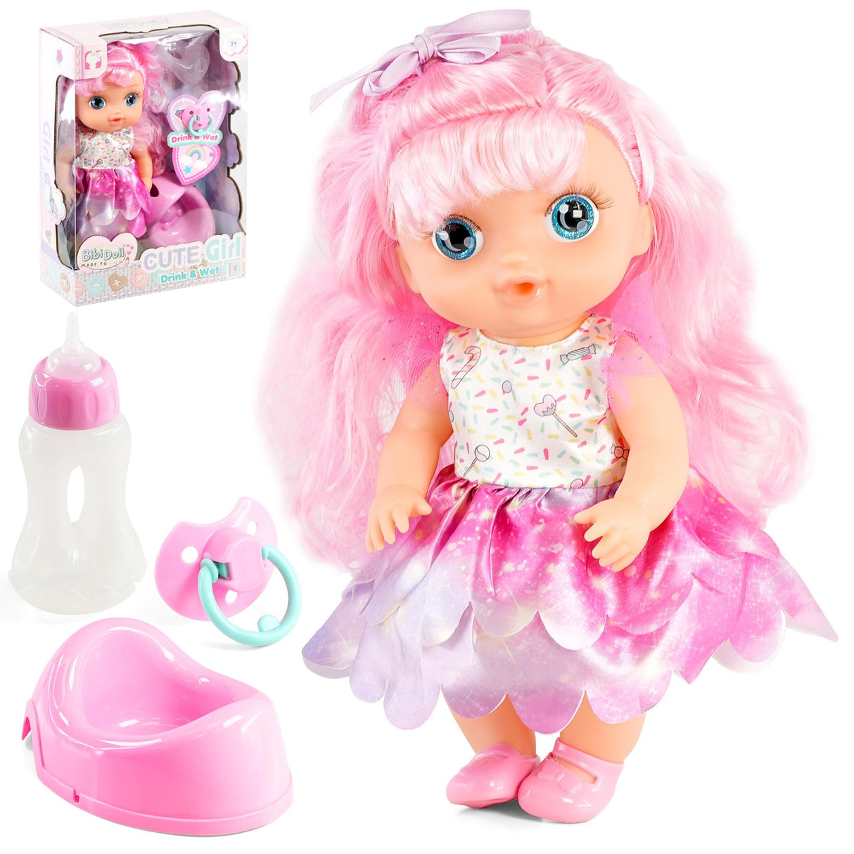 Doll With Big Eyes And Drinking & Wet Functions by BiBi Doll - UKBuyZone