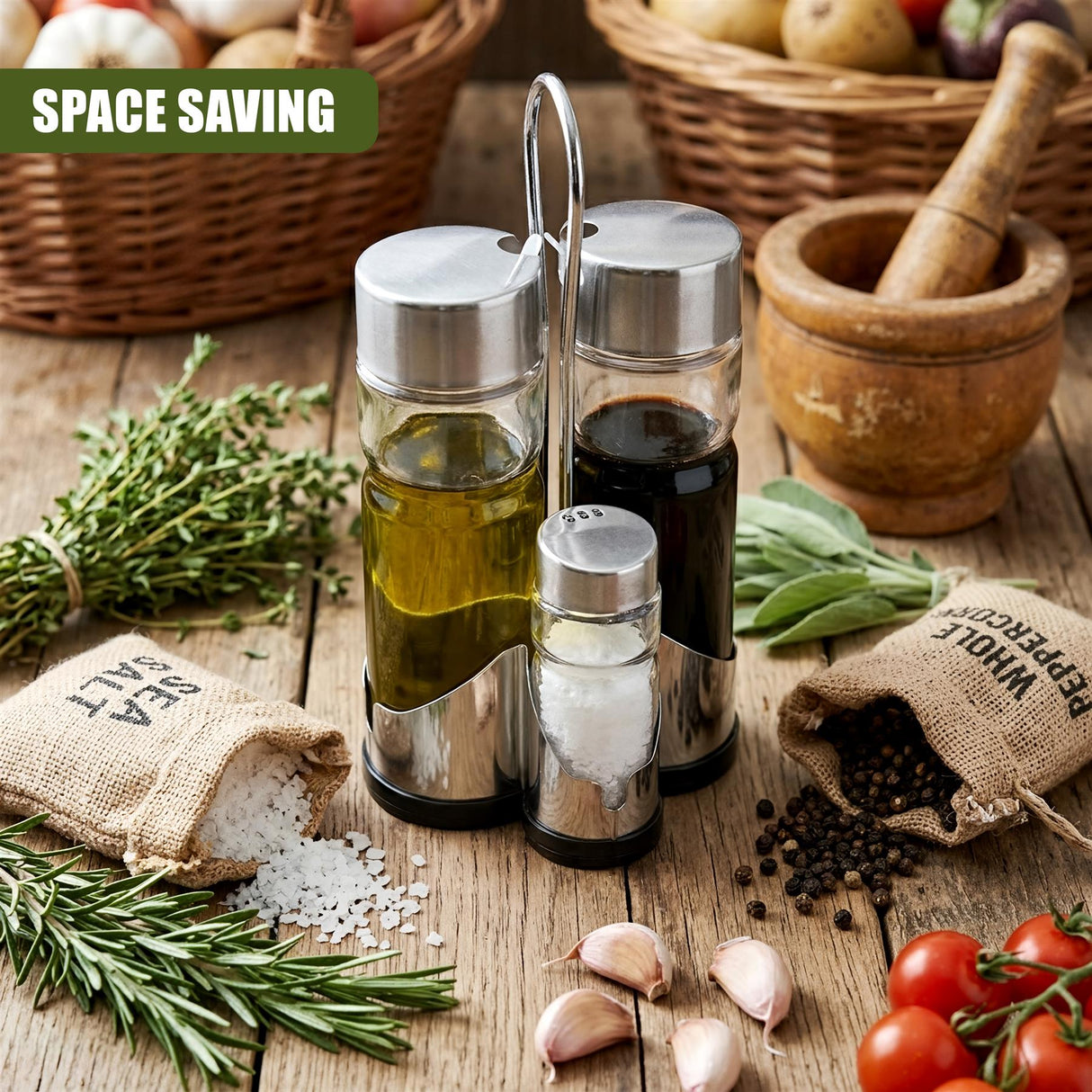 4 Piece Condiment Set