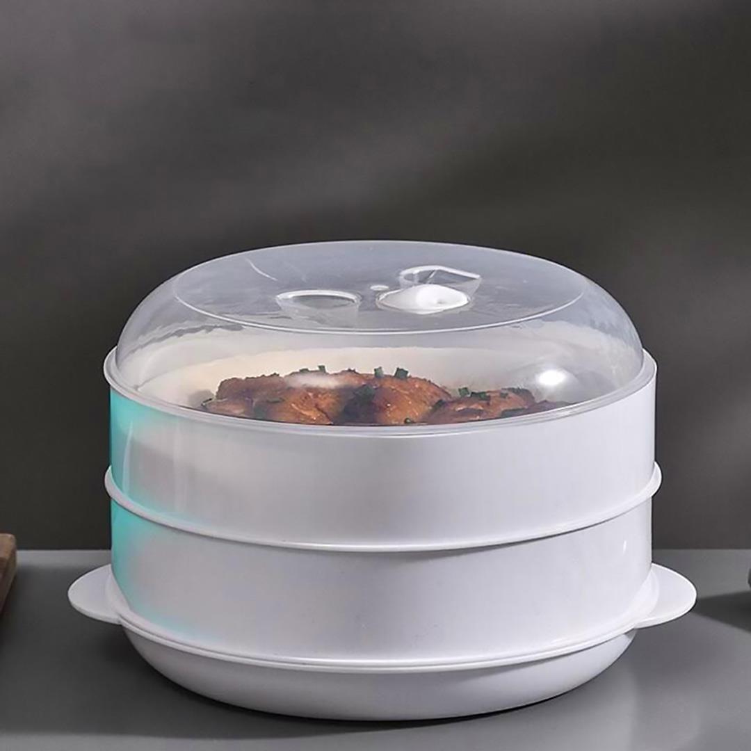 2 Tier Microwave Steamer Healthy Cooker BPA Free by GEEZY - UKBuyZone