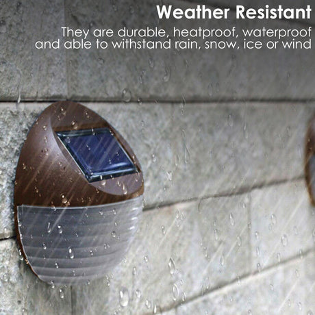 10 x Solar LED Fence Lights Bronze by GEEZY - UKBuyZone