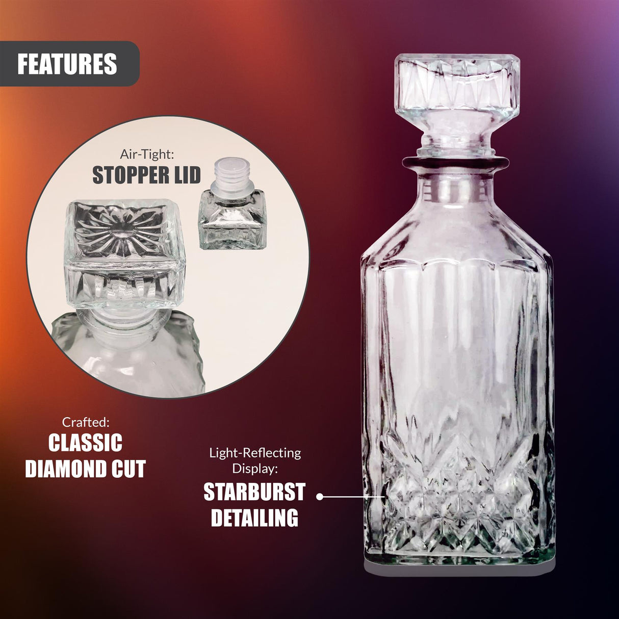 Whiskey Decanter Set - 5 Pieces by GEEZY - UKBuyZone