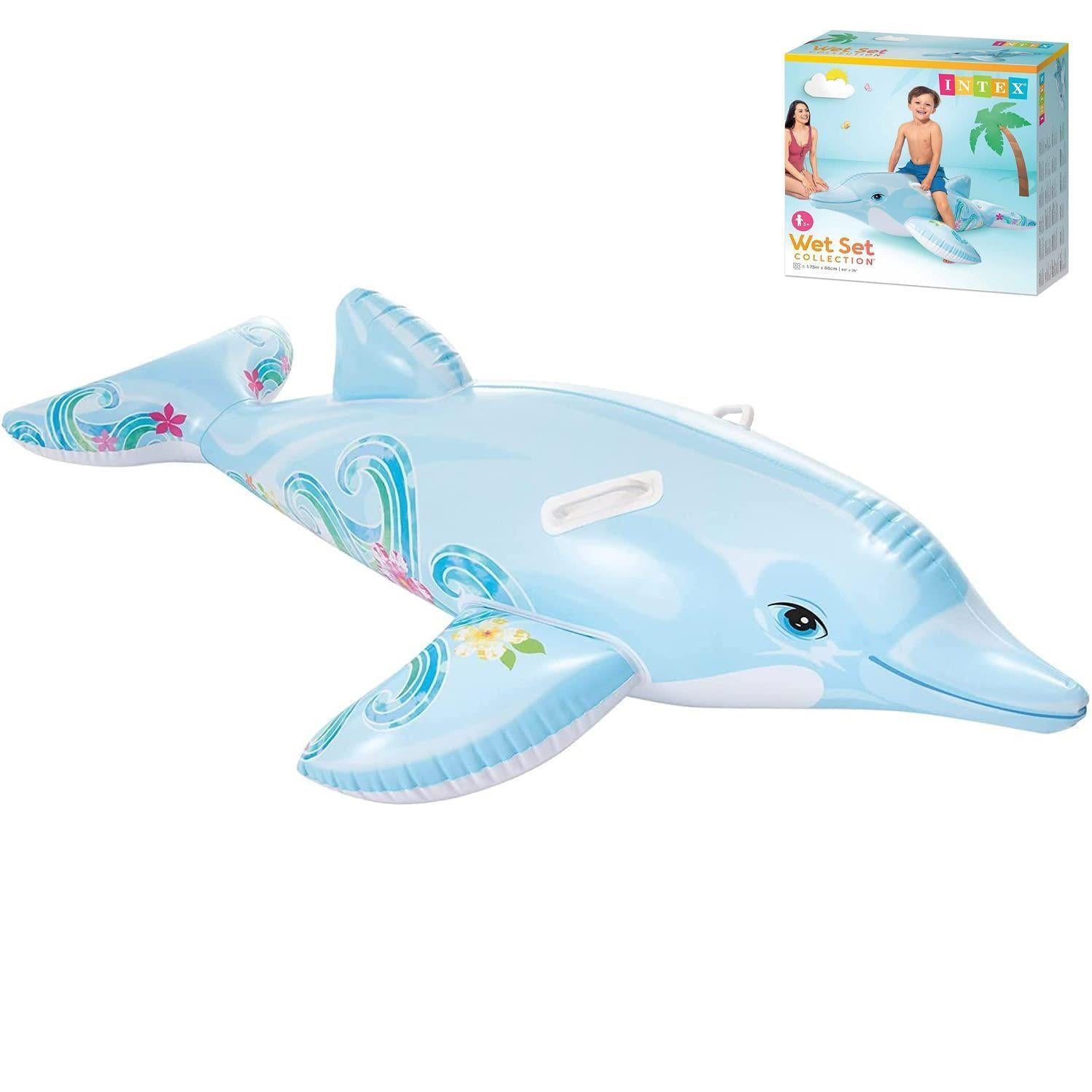 Dolphin Ride On Swimming Pool Float by Intex - UKBuyZone