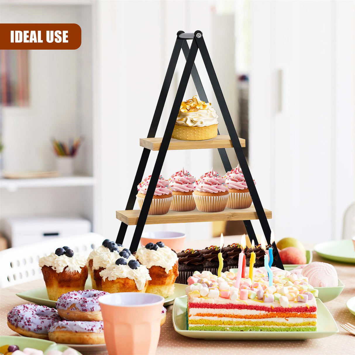 3 Tier Bamboo Serving Stand by GEEZY - UKBuyZone