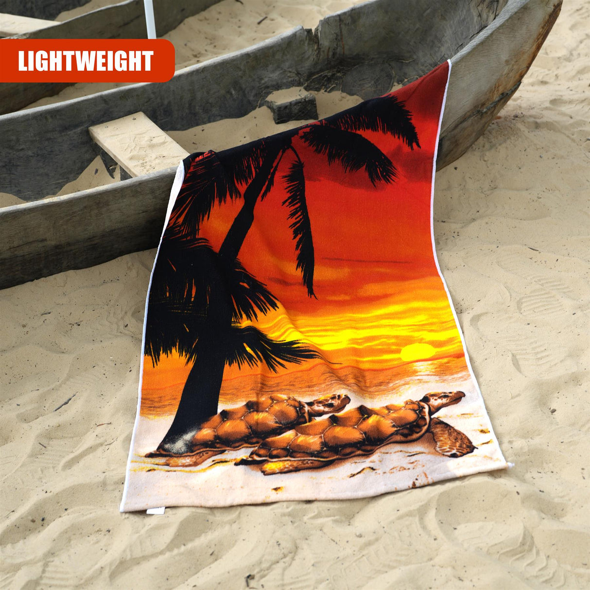 Sunset Tortoise Design Large Towel by Geezy - UKBuyZone