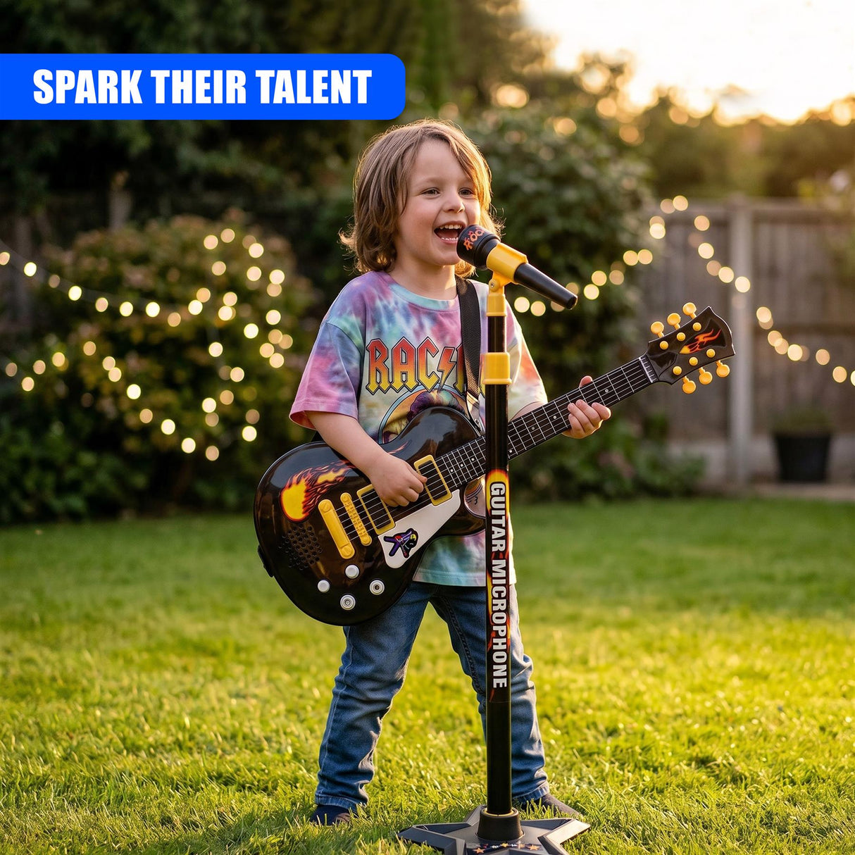 Kids Electric Guitar & Microphone Set