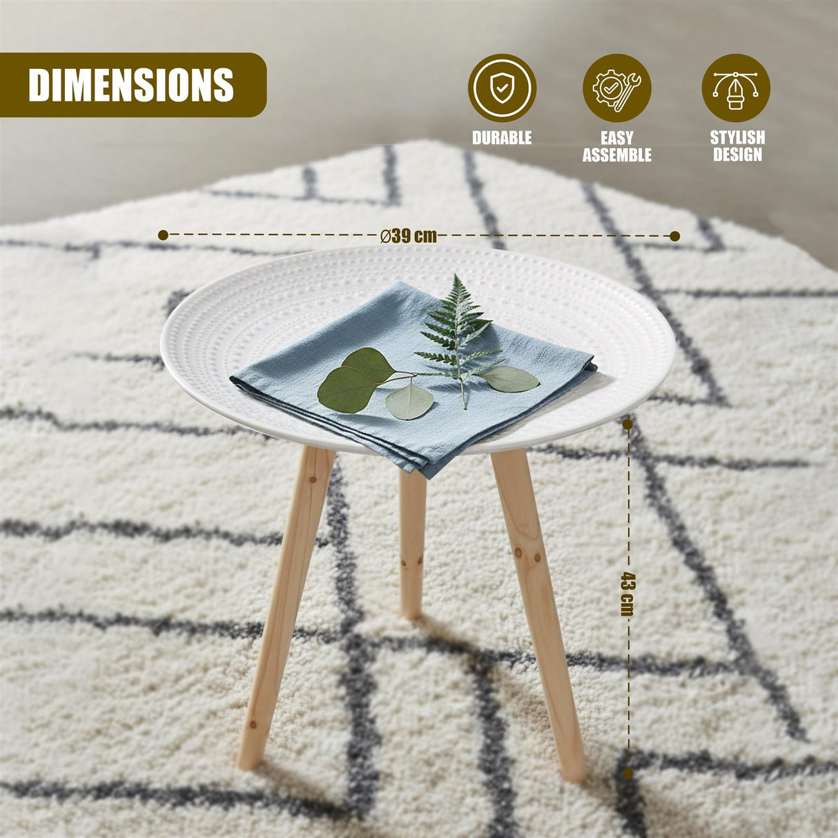 Round White Side Table