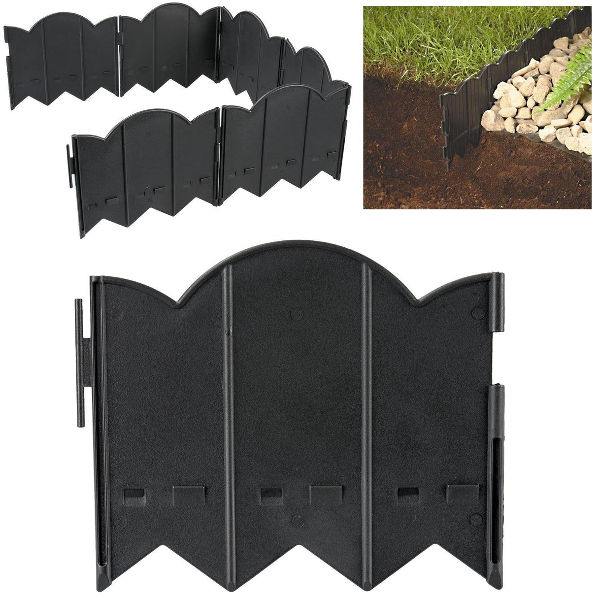 Lawn Edging Border Black Pack of 15 by GEEZY - UKBuyZone