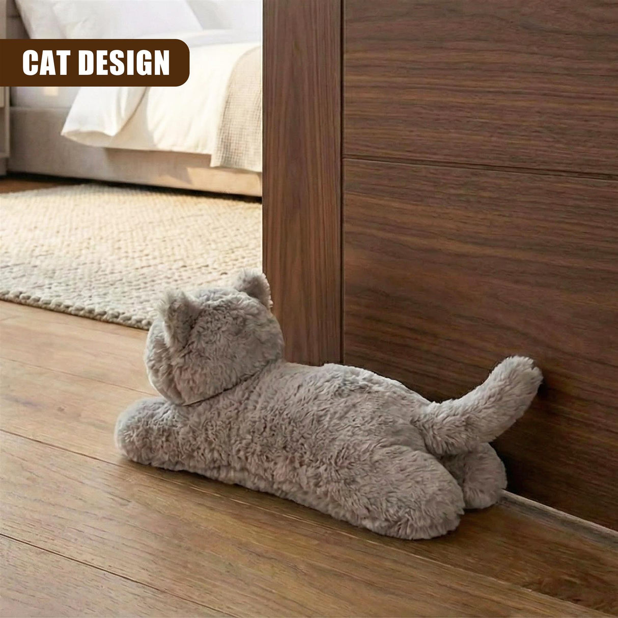 "Fluffy cat door stopper - Cat design" - UKBuyZone
