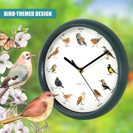Birdsong Wall Clock with 12 Songs by GEEZY - UKBuyZone