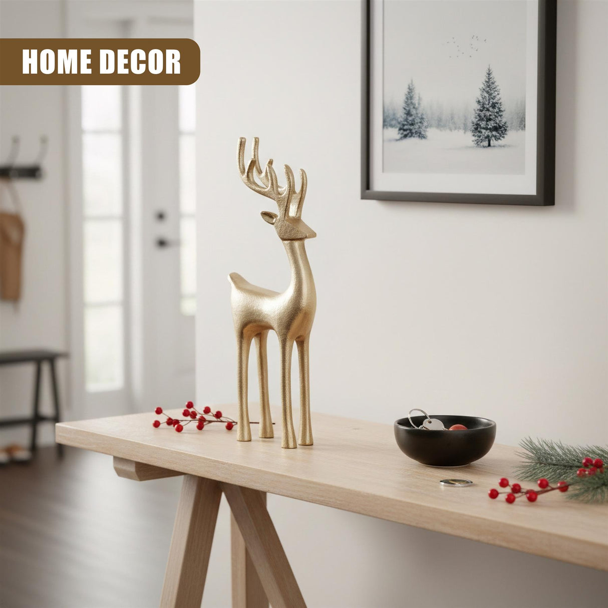 Golden Reindeer Ornament