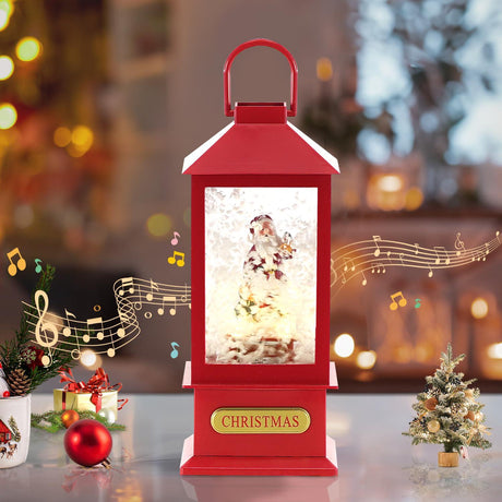 Christmas Lantern With 8 Songs, Light and Snow by The Magic Toy Shop - UKBuyZone