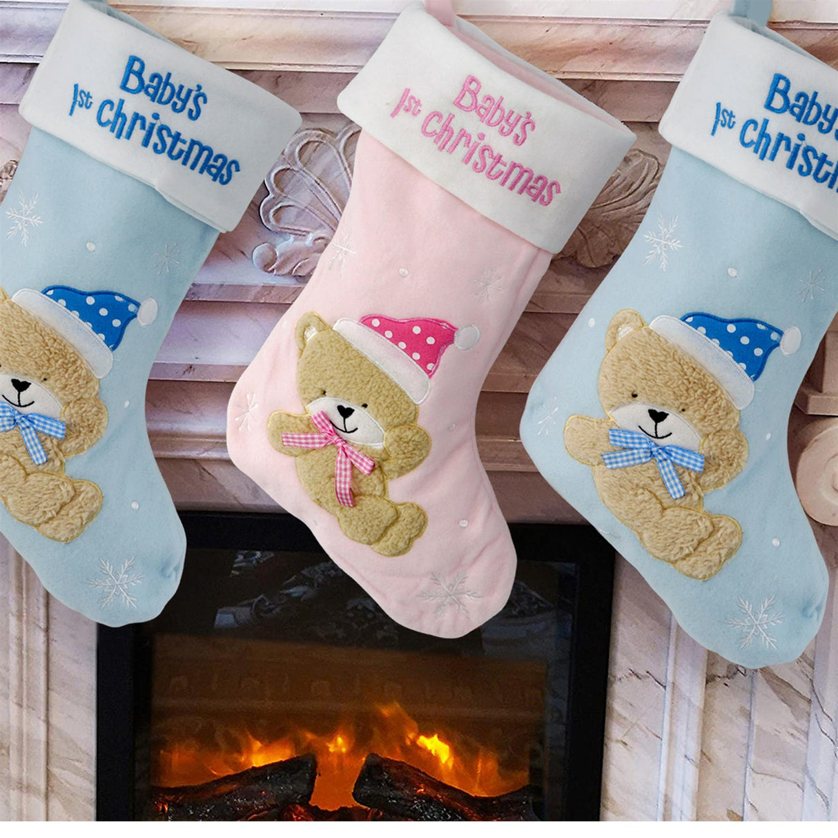 Set of 2 Baby's 1st Christmas Stockings by The Magic Toy Shop - UKBuyZone