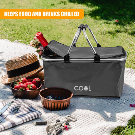 Grey Cooler Basket Bag by Geezy - UKBuyZone