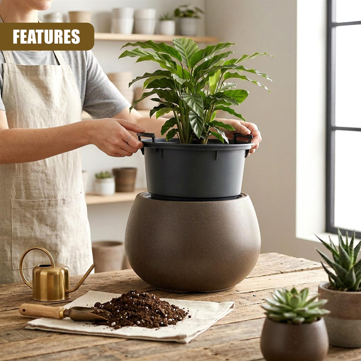 Round Flower Pot, 37 cm