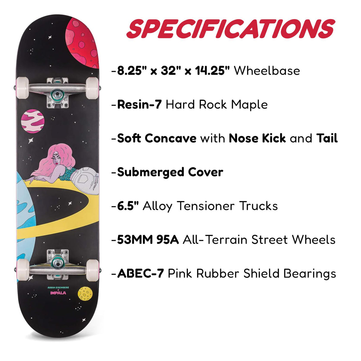 Impala Saturn 8.25" Complete Skateboard by GEEZY - UKBuyZone