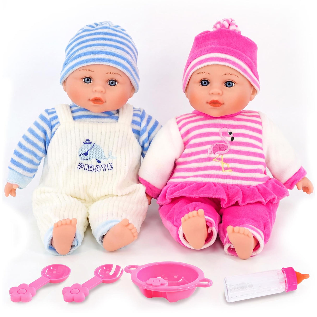 BiBi Twin Baby Dolls & Accessories (33 cm / 13")