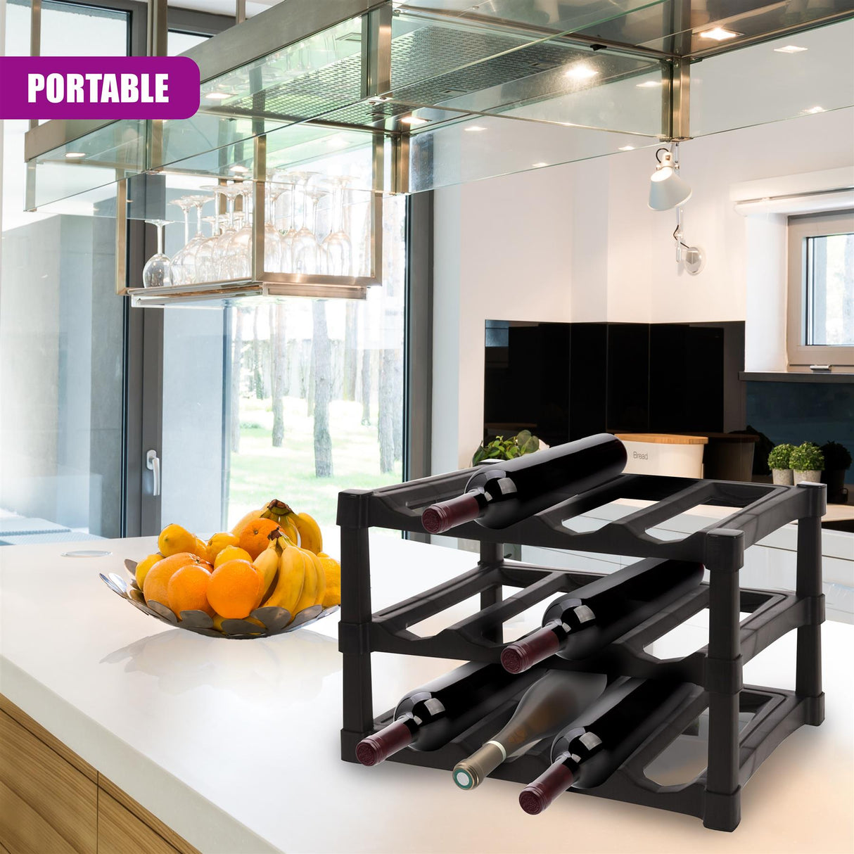 3 Tier Stackable 12 Bottle Wine Storage Rack