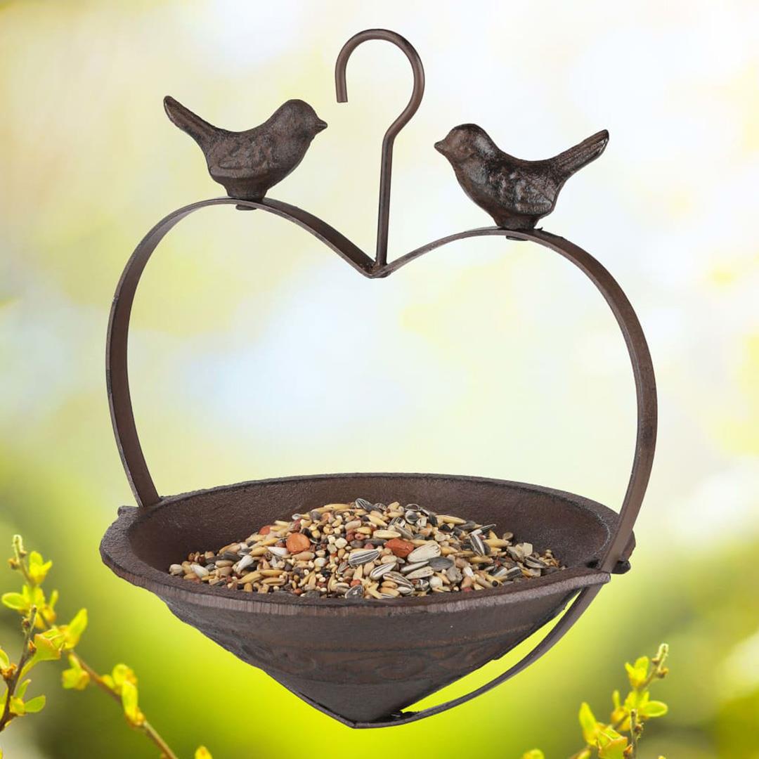 Rustic Cast Iron Hanging Bird Feeder by GEEZY - UKBuyZone