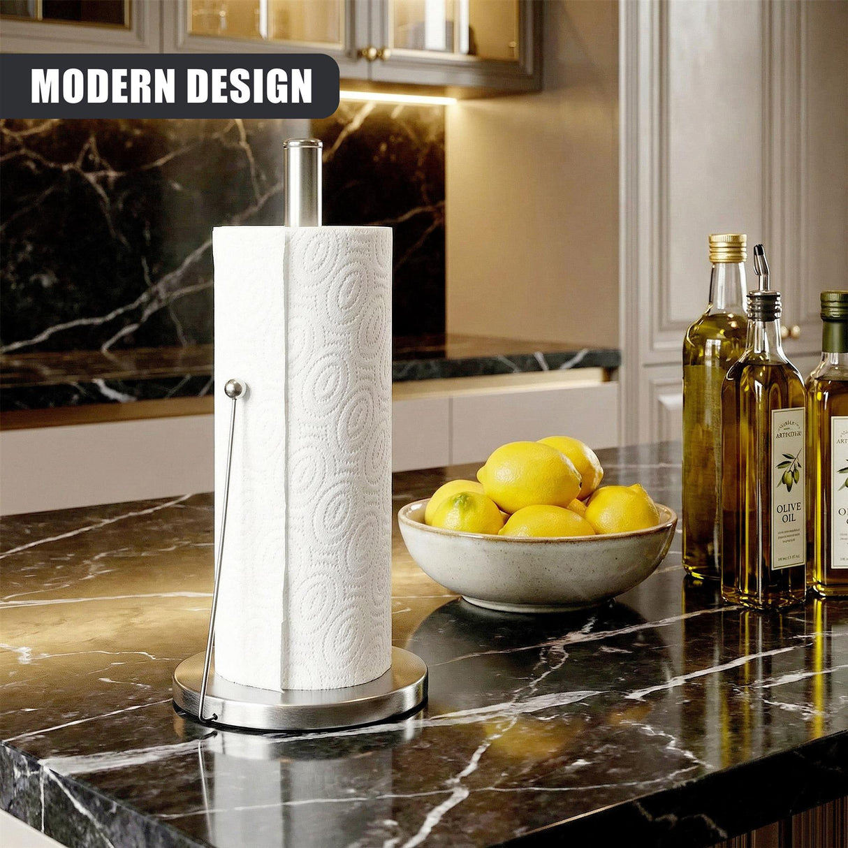 Kitchen Roll Holder with Tension Arm