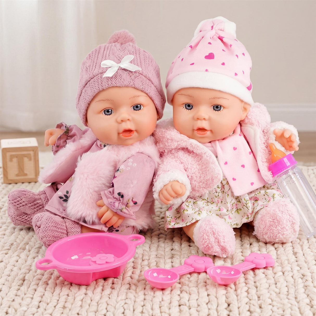BiBi Twin Baby Dolls "Ella & Emma" (25 cm / 10")