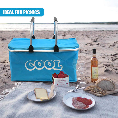 Blue Cooler Basket Bag by GEEZY - UKBuyZone