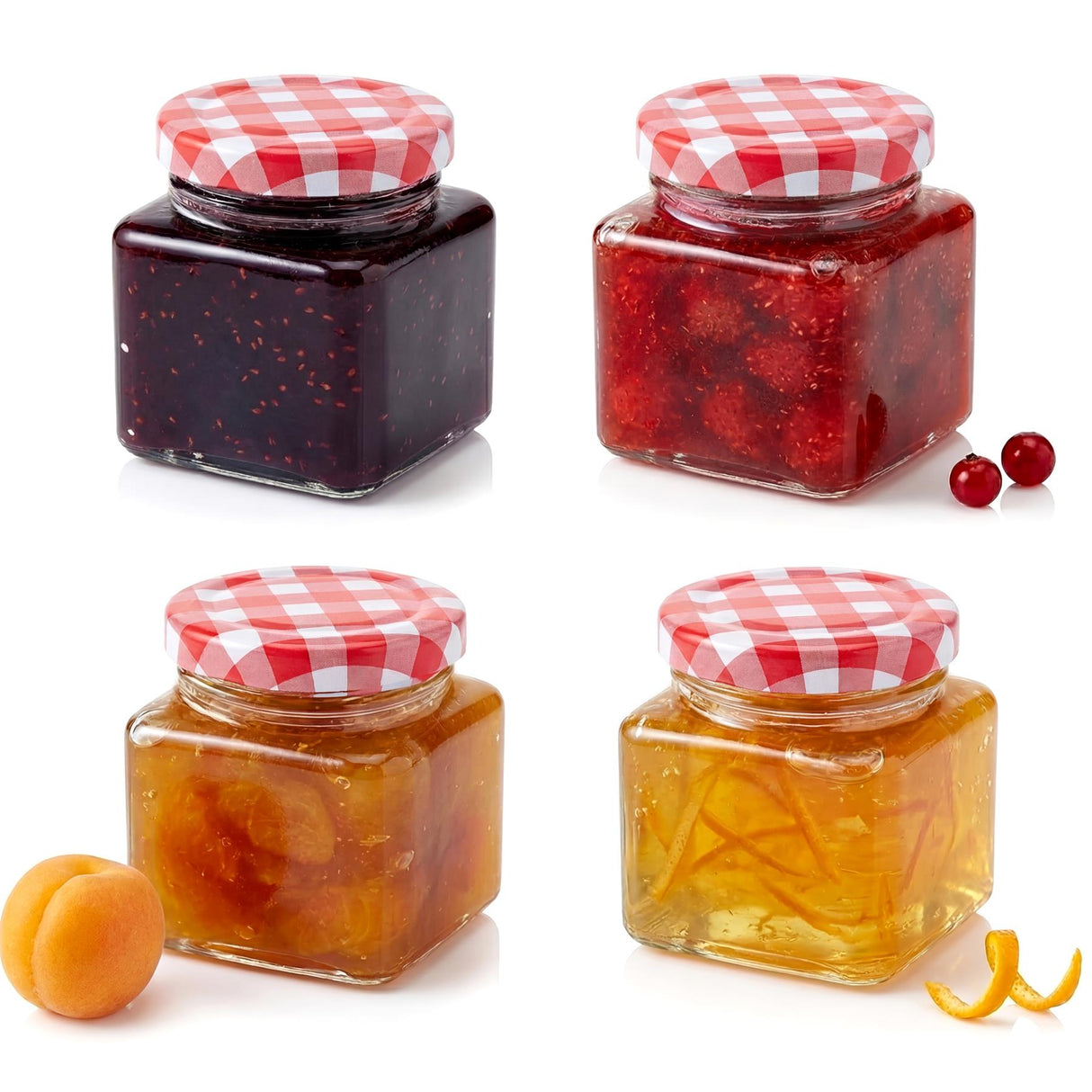 Set of 4 Mini Glass Jars, 75 ml