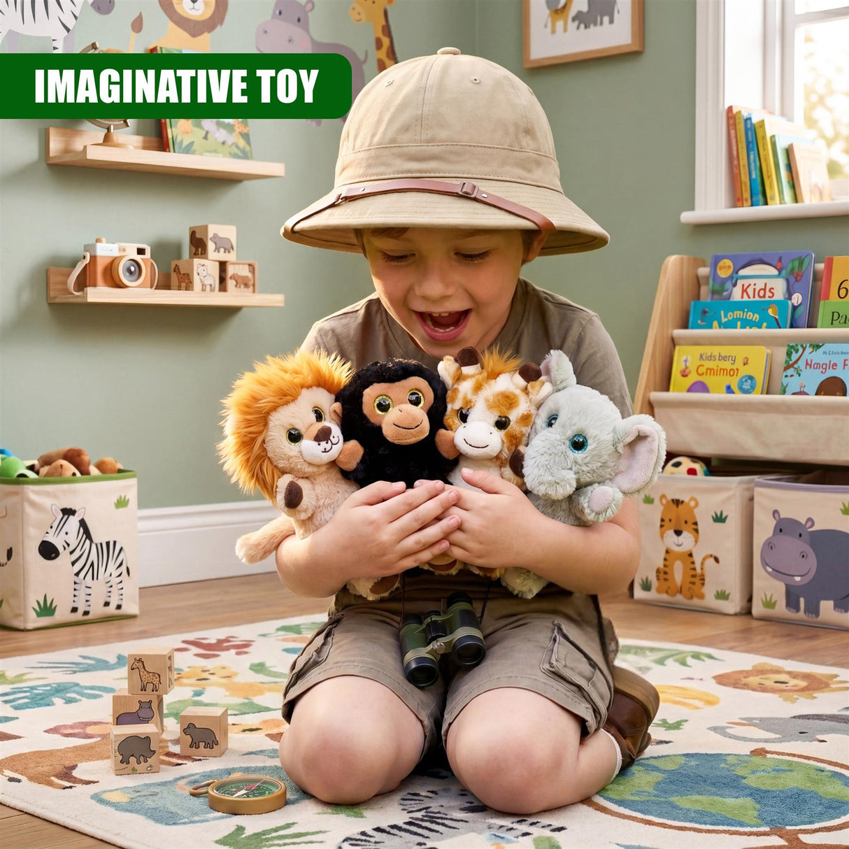 Set of 4 Wild Animal Soft Toys 6.5
