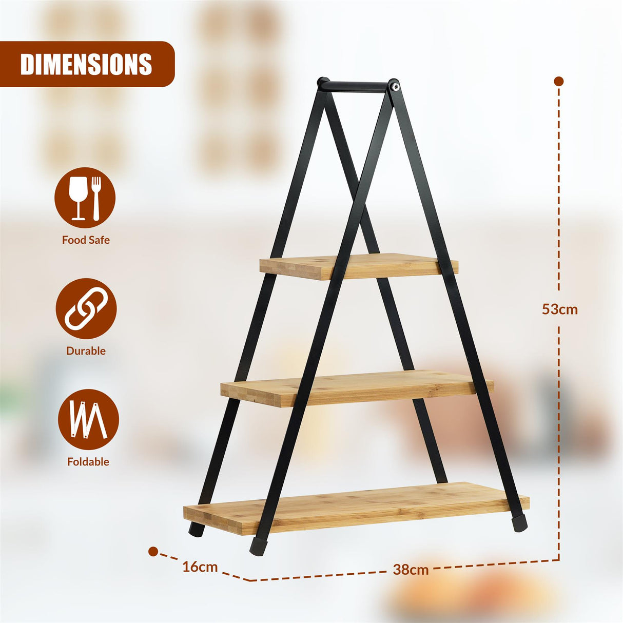 3 Tier Bamboo Serving Stand by GEEZY - UKBuyZone