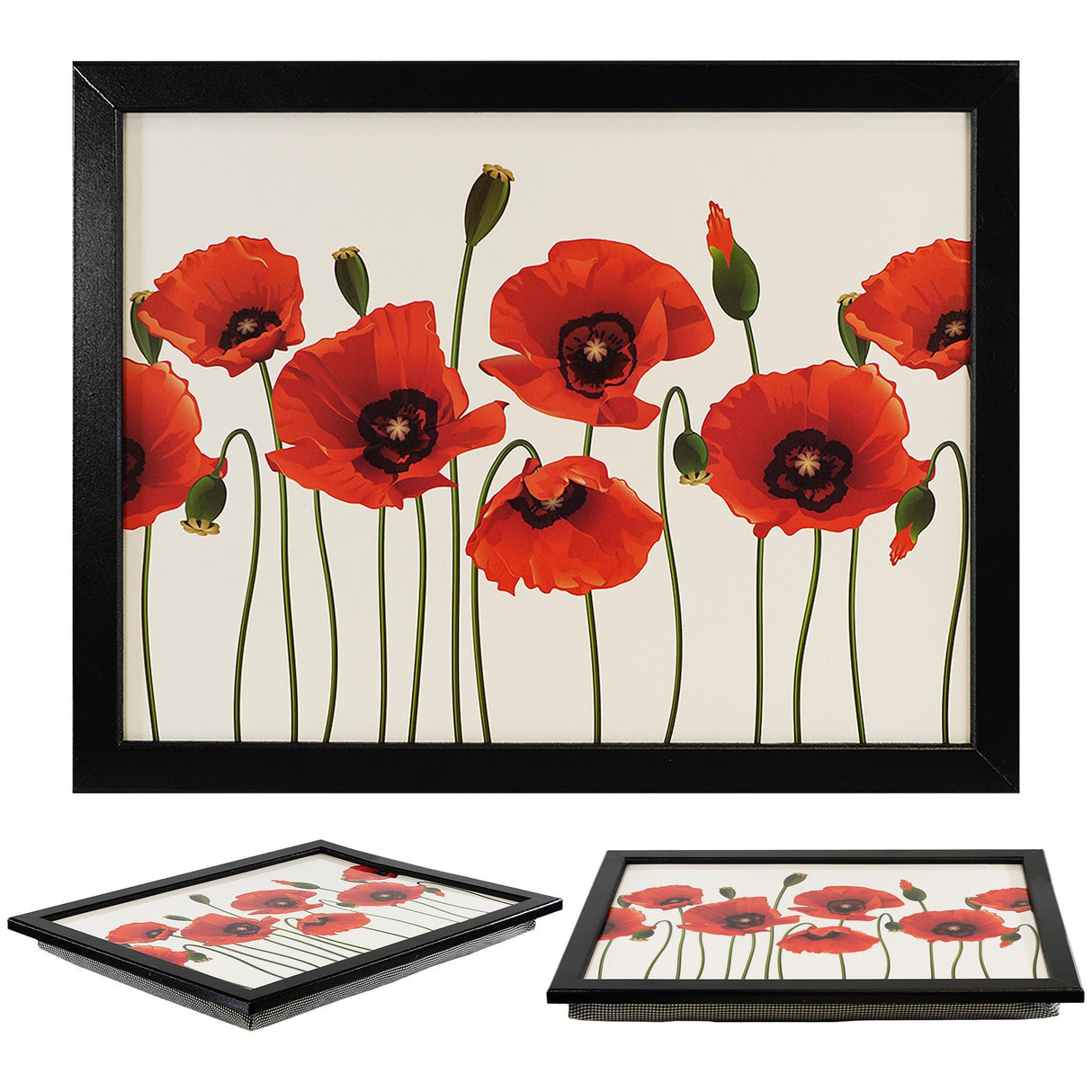 Lap Tray With Bean Bag Cushion (Poppies) by Geezy - UKBuyZone