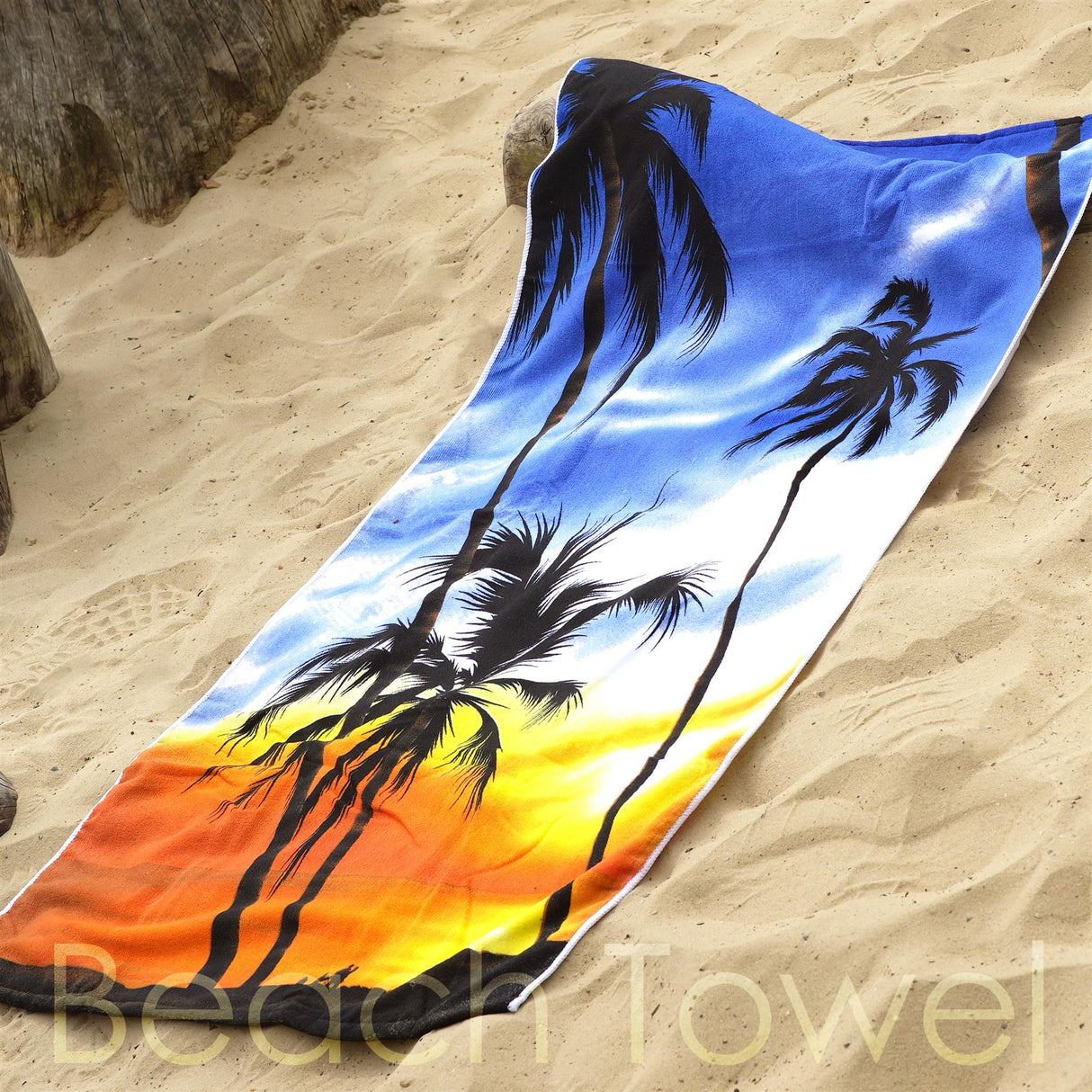 Beach Bath Towel Sunrise Design Microfibre Towel by GEEZY - UKBuyZone