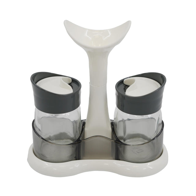 Salt and Pepper Shaker Set / Salt and Pepper Pots With Holder by GEEZY - UKBuyZone
