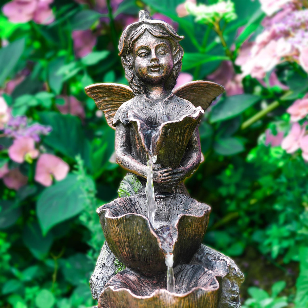 Fairy Solar Water Feature Outdoor With LED by GEEZY - UKBuyZone