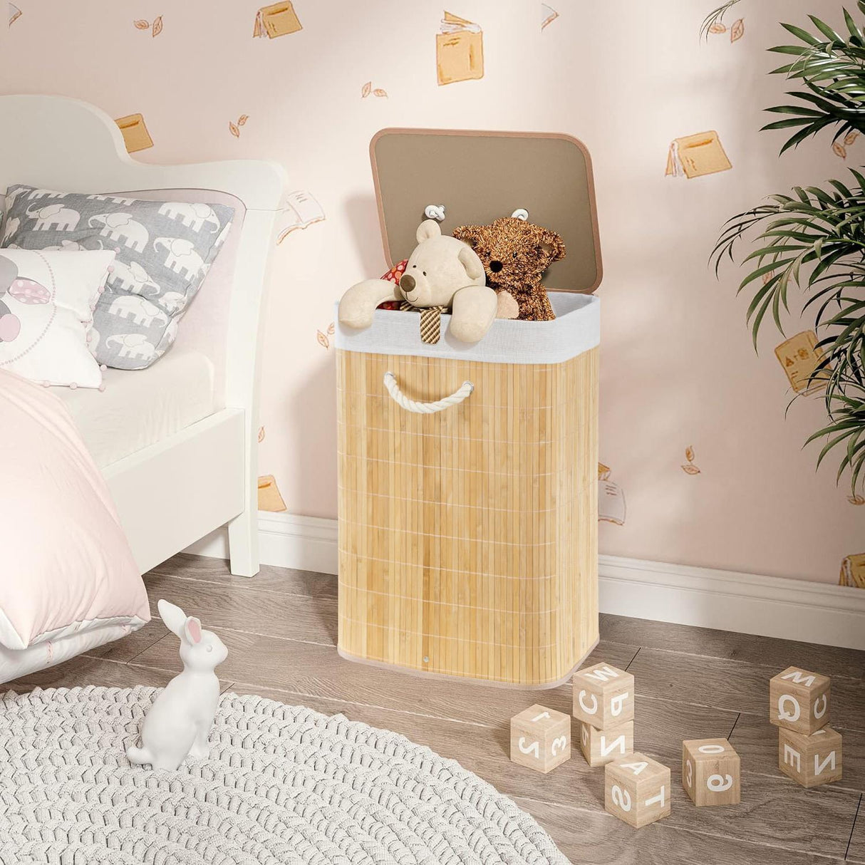 Rectangular Bamboo Basket Natural by GEEZY - UKBuyZone