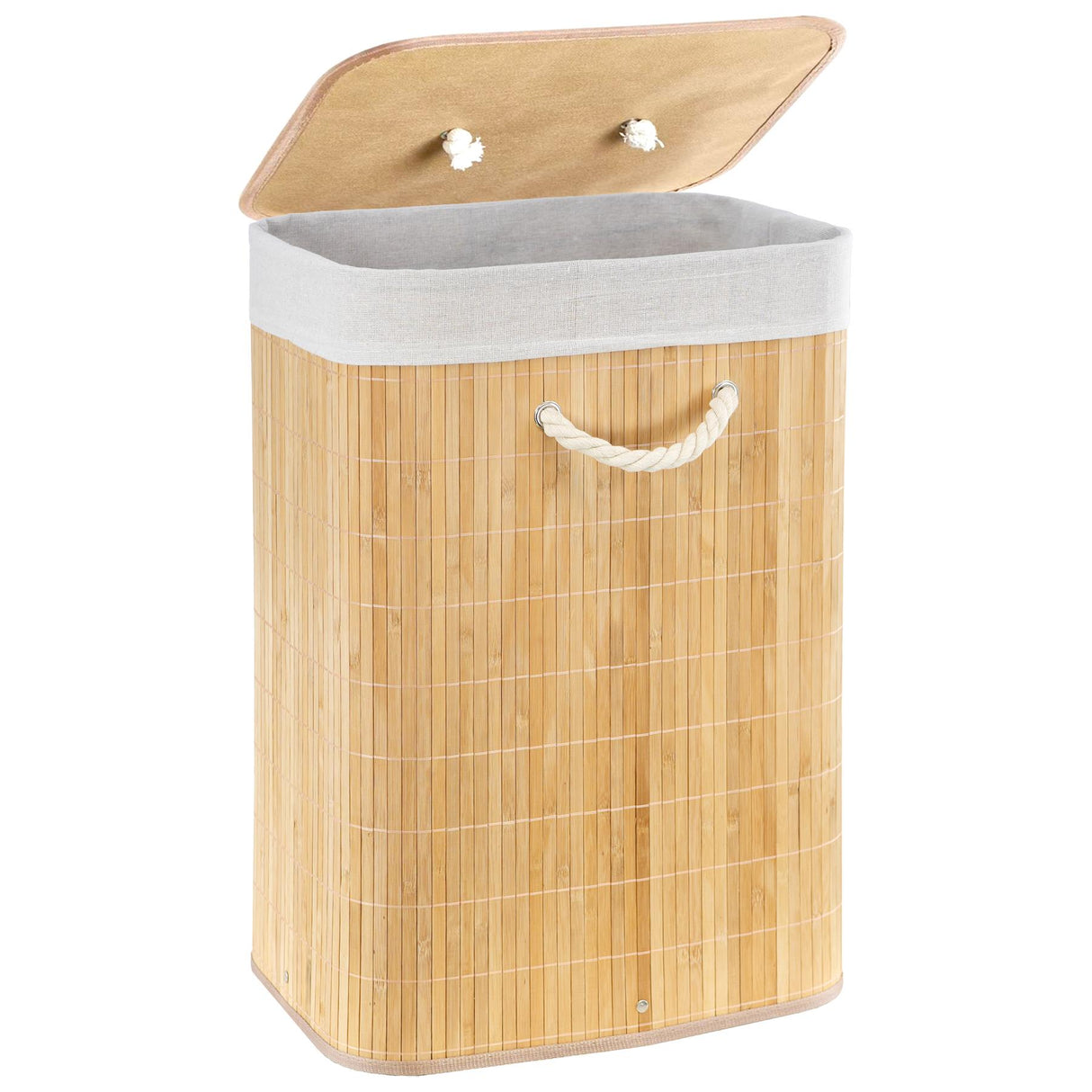 Brown Bamboo Laundry Hamper 72L