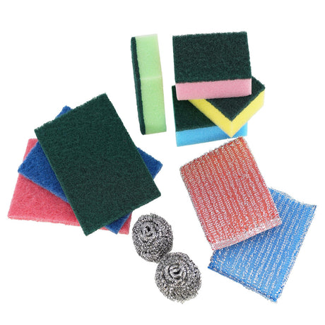 Kitchen Scourers and Sponges Cleaning Set of 11 Pieces by GEEZY - UKBuyZone