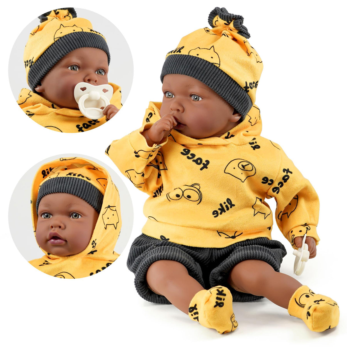 BiBi Black Baby Doll "Jax" (45 cm / 18") by BiBi Doll - UKBuyZone