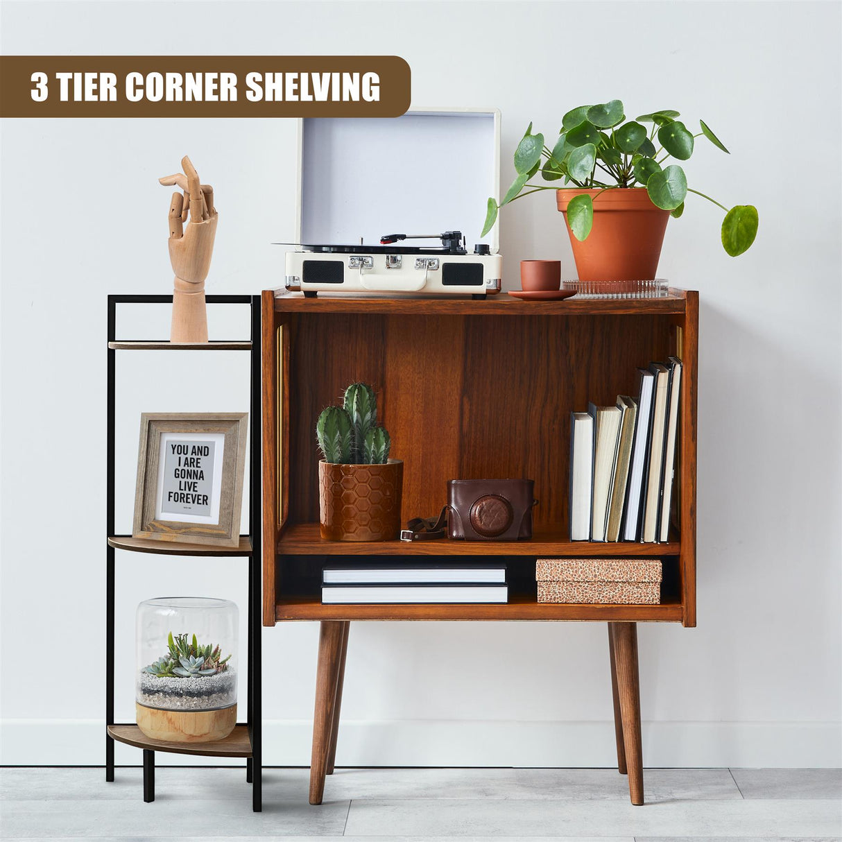 3 Tier Wooden Corner Shelf by GEEZY - UKBuyZone