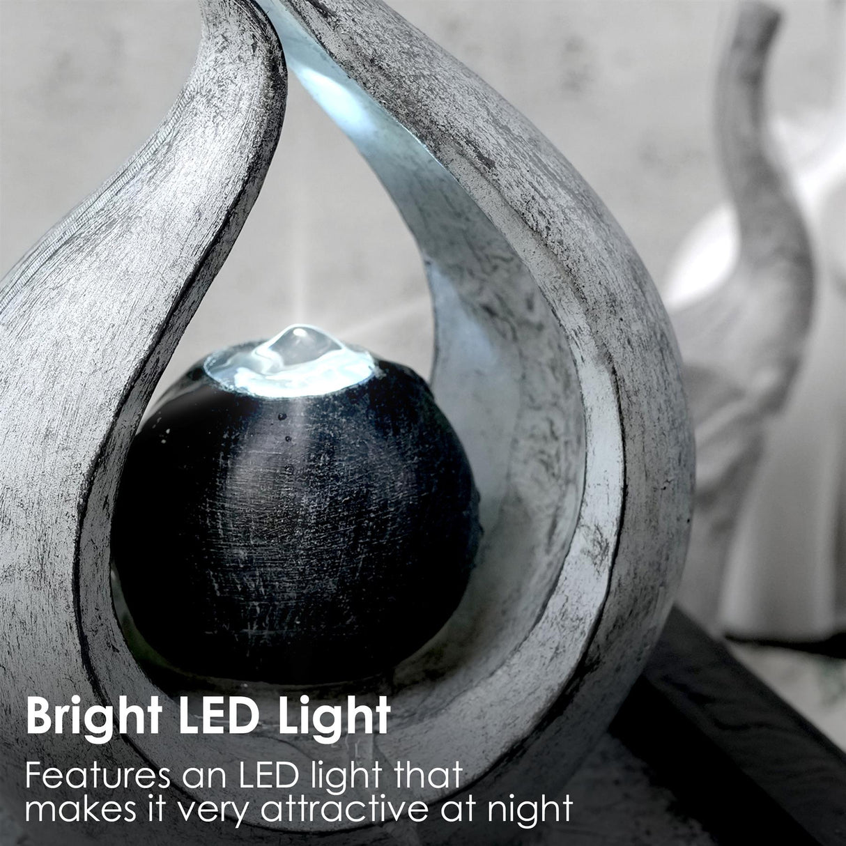 Flame Water Feature Indoor With LED by GEEZY - UKBuyZone