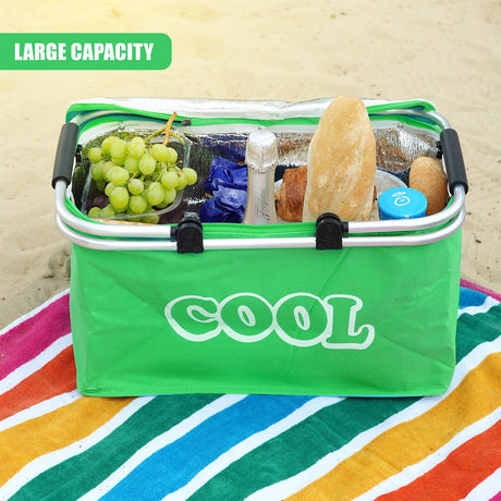 Green Cooler Basket Bag by Geezy - UKBuyZone